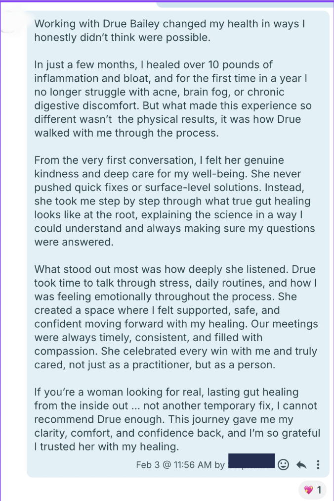 Client testimonial